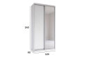 Obrázek 4 - Skříň s posuvnými dveřmi 1200x2400x600 1LTD 1 Zrcadlo Nymphea Alba, profil stříbrný
