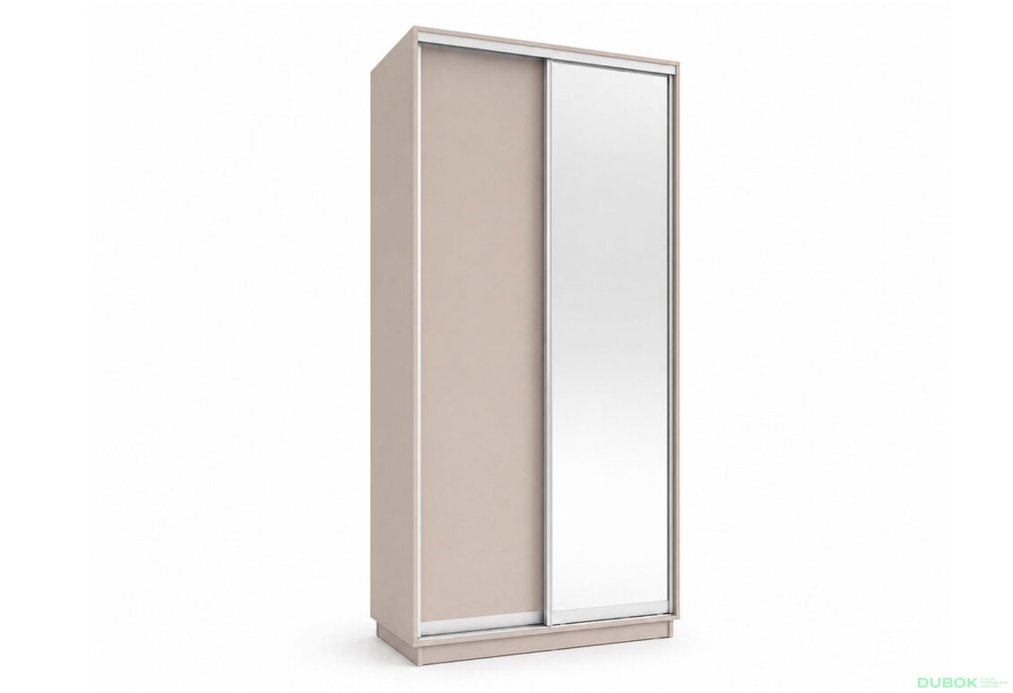 Skříň s posuvnými dveřmi 1200x2400x600 1LTD 1 Zrcadlo Kašmír, profil stříbrný