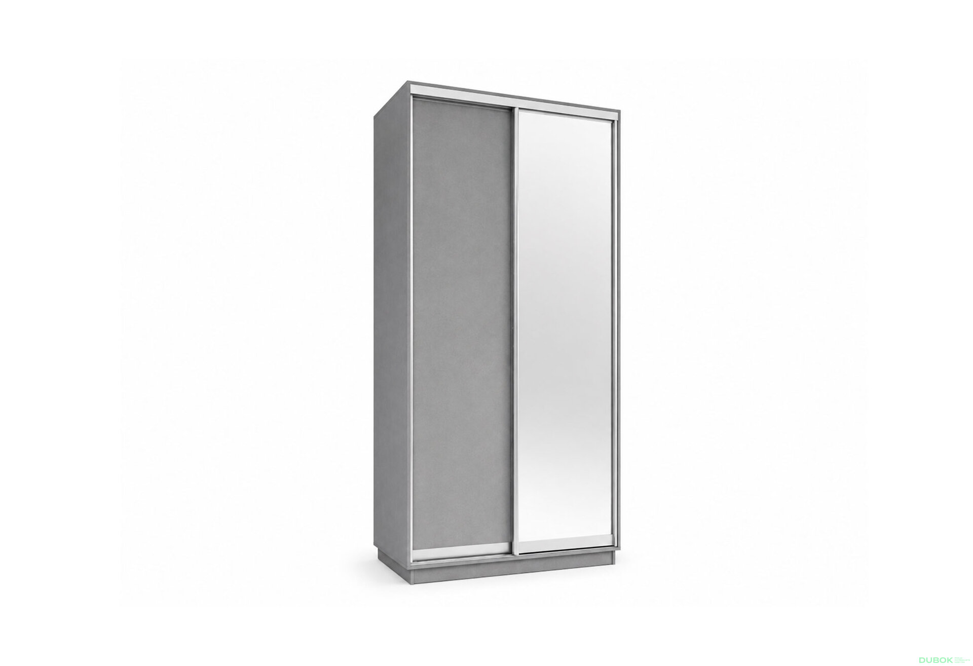 Obrázek 1 - Skříň s posuvnými dveřmi 1200x2400x600 1LTD 1 Zrcadlo myší šedá, profil stříbrný