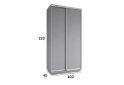 Obrázek 5 - Skříň s posuvnými dveřmi 1000x2200x450 2LTD šedá myška, profil stříbrný