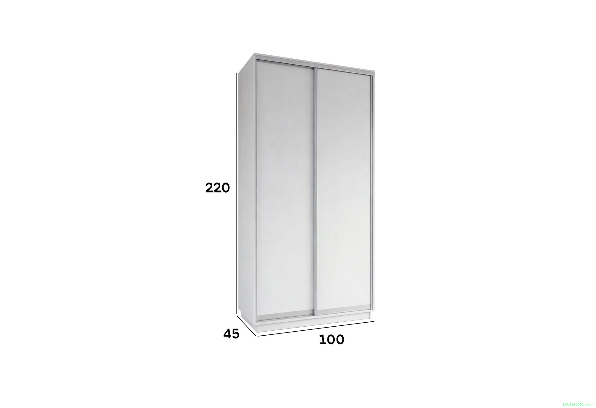 Obrázek 5 - Skříň s posuvnými dveřmi 1000x2200x450 2LTD nymphaea alba, profil stříbrný
