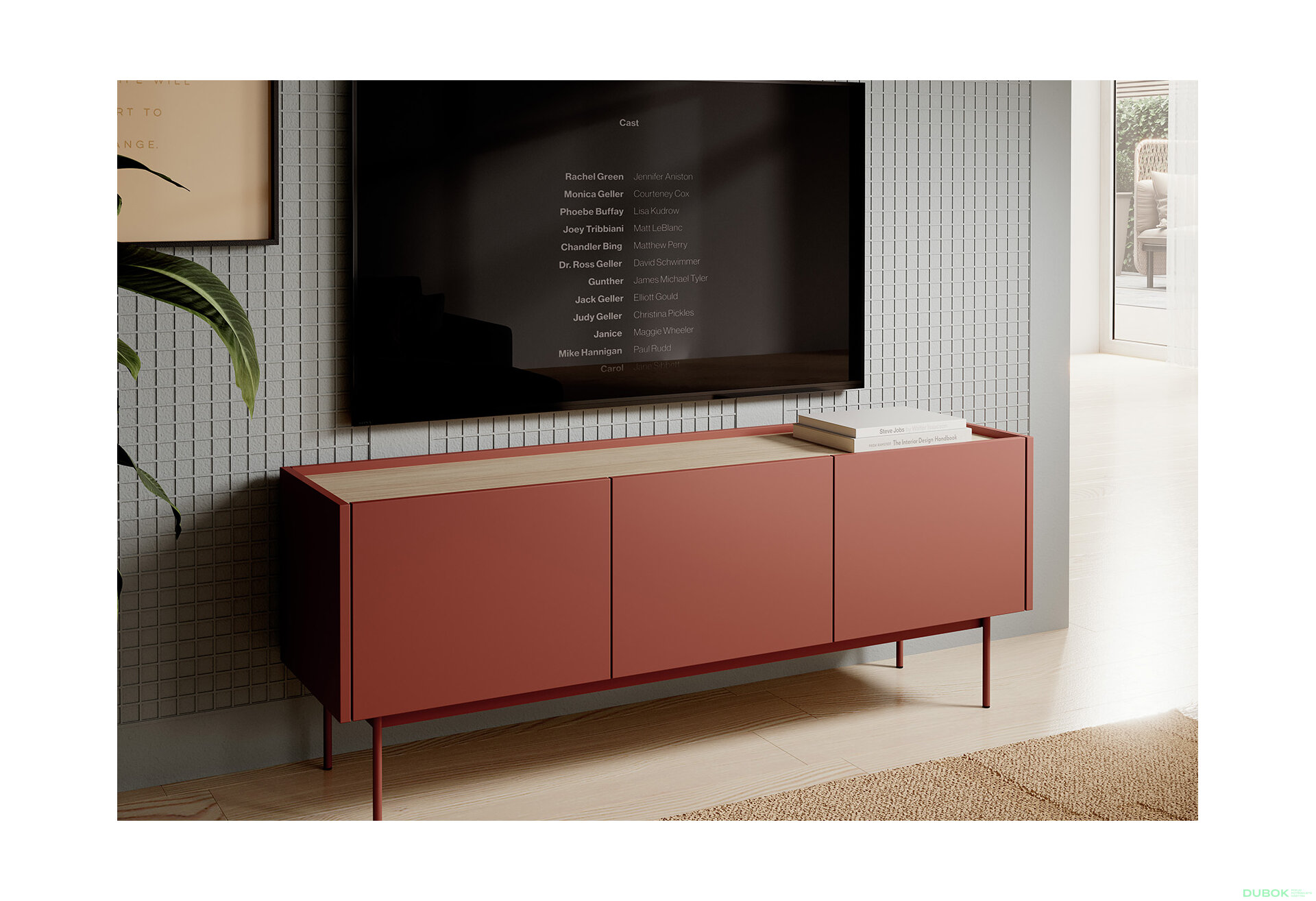 Obrázek 2 - TV stolek RTV-144 keramický červený Color