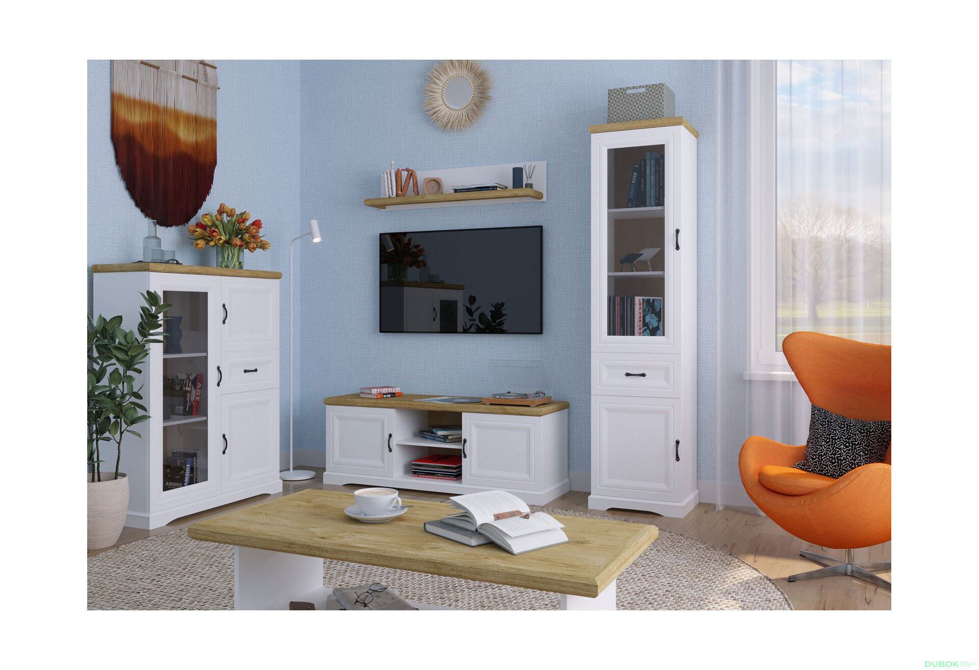 Obrázek 2 - TV stolek 2d bílý / dub harbor Riva