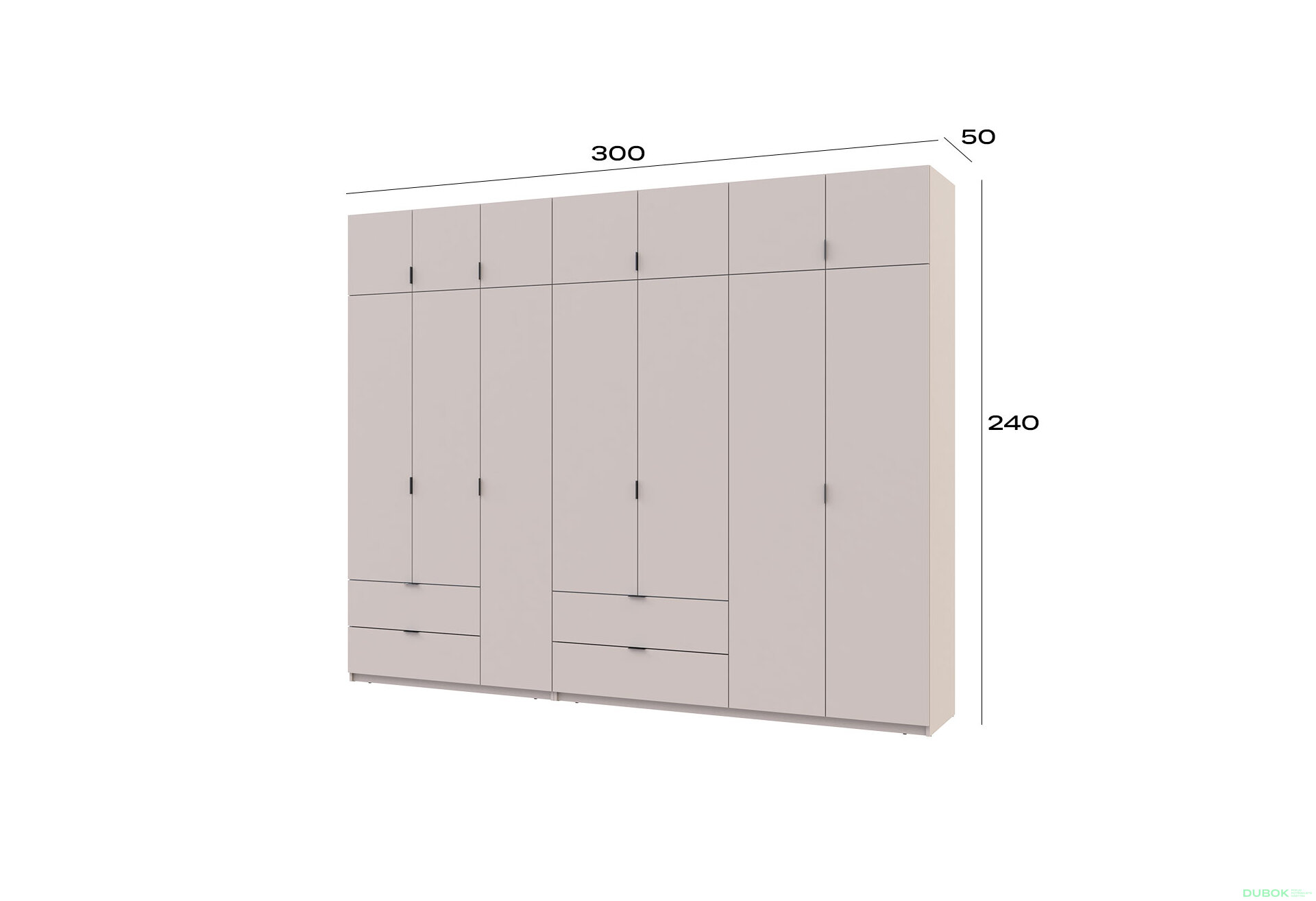 Obrázek 8 - Skříň Lukas 3+4 DT 300 kašmír