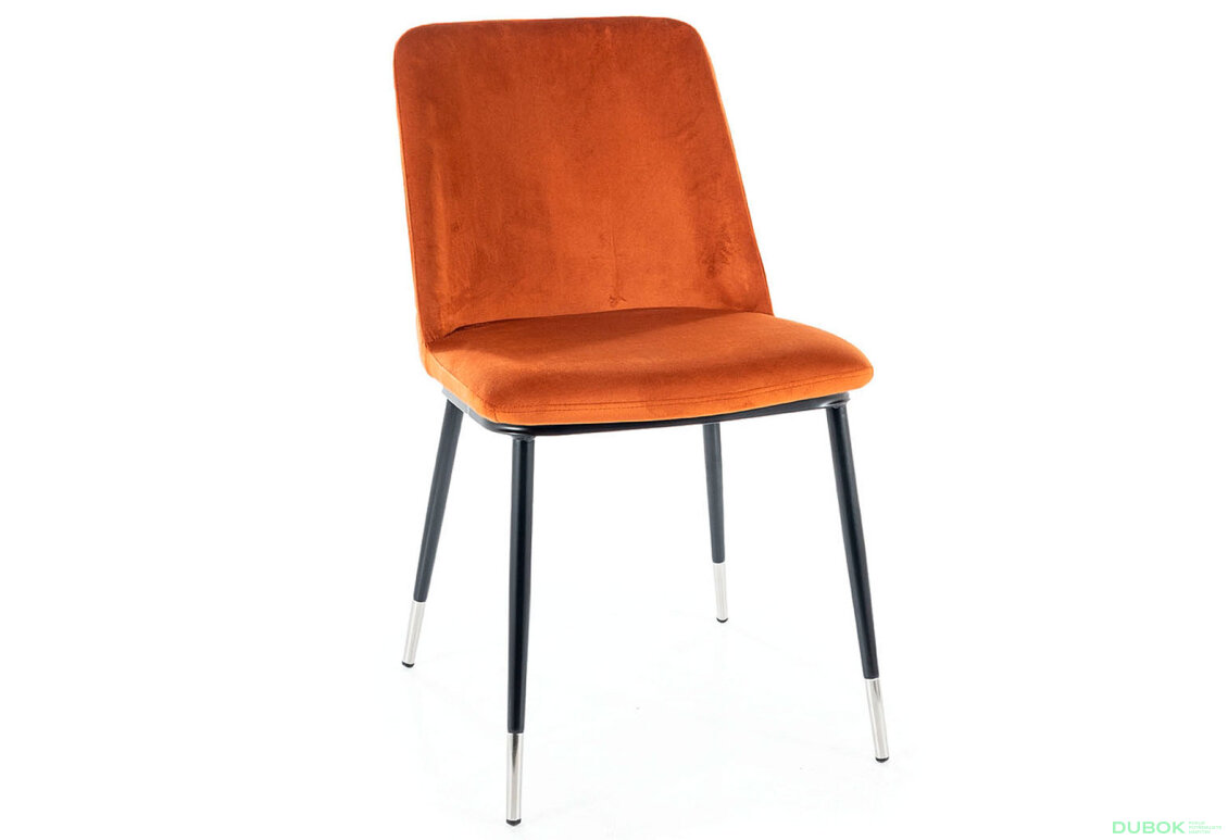 Obrázek 2 - Židle Jill Velvet skořice Bluvel 4215, kov černá / chrome
