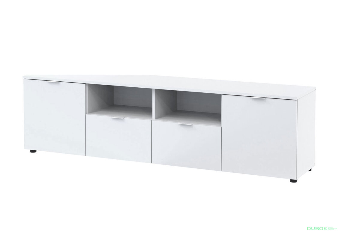 TV stolek s dvířky a zásuvkami Ron 4 180 cm Bílý