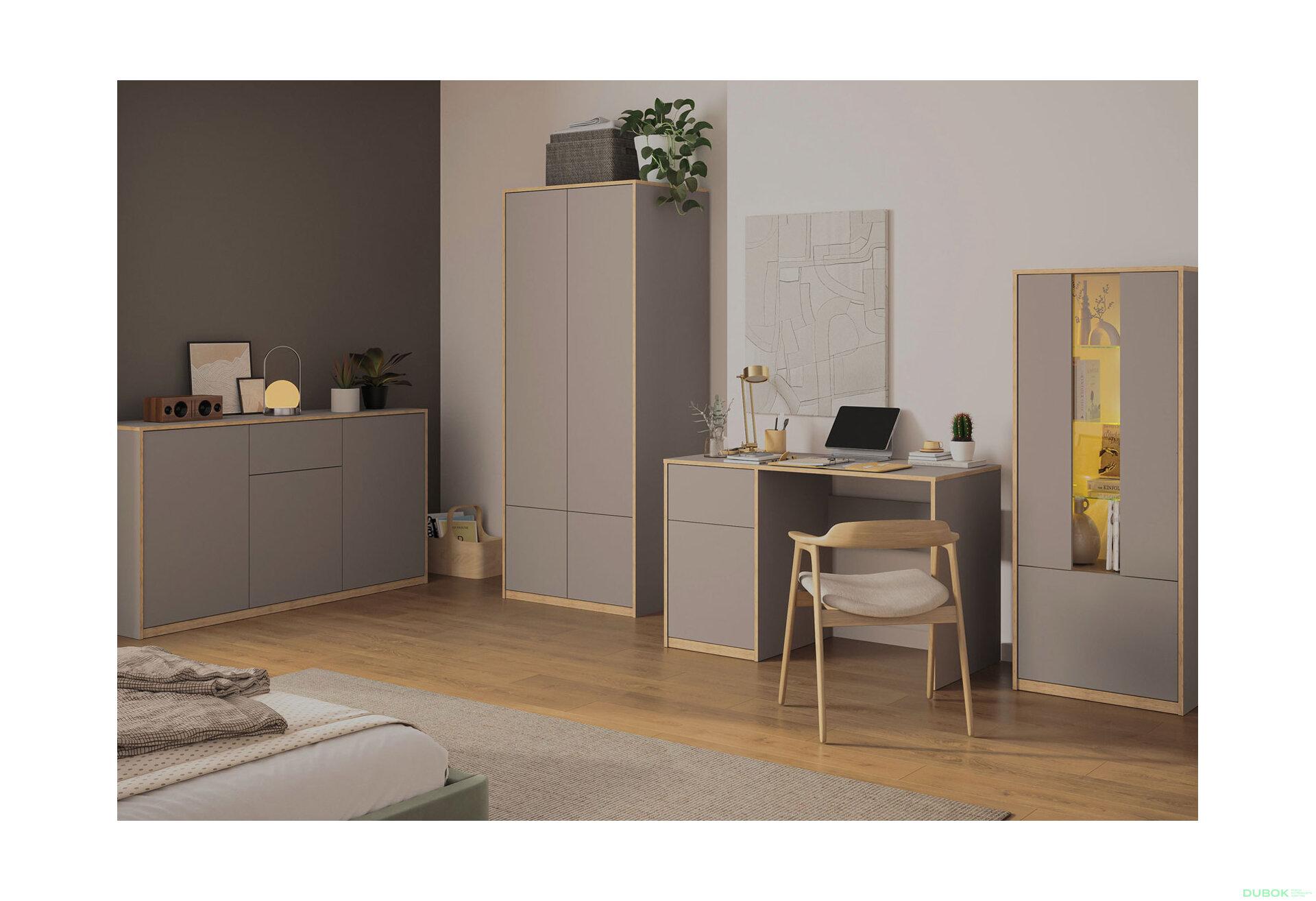 Obrázek 4 - Vitrína nízká 1d1w šedý kubanit Complex