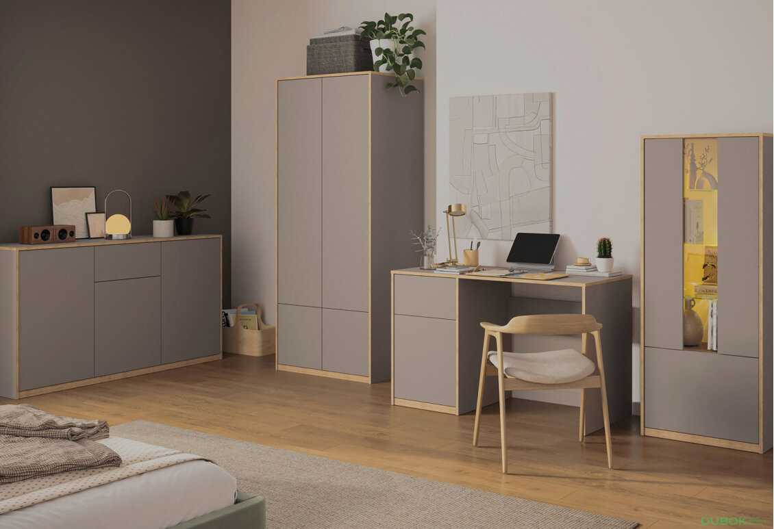 Obrázek 4 - Vitrína nízká 1d1w šedý kubanit Complex