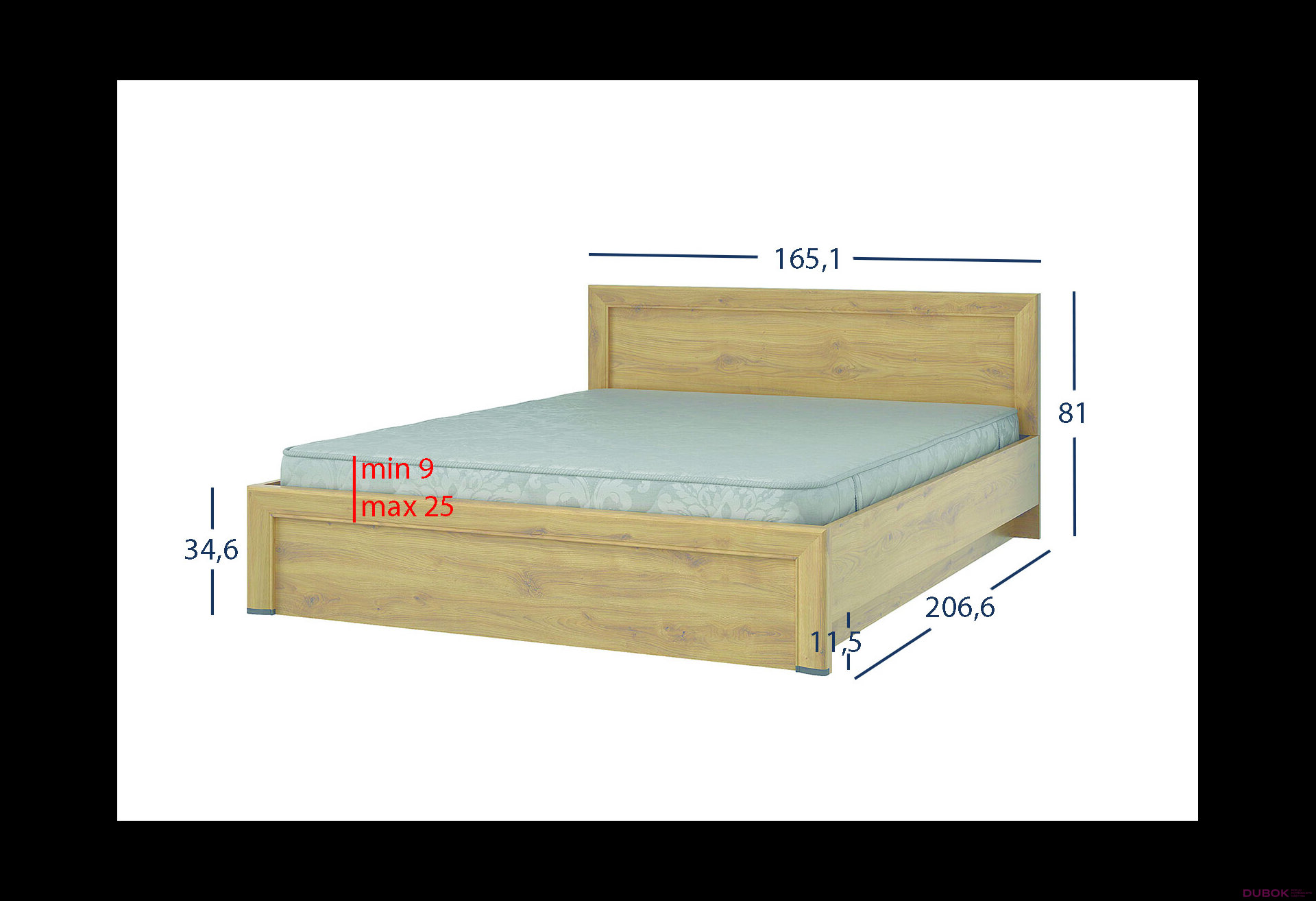 Obrázek 6 - Postel 160x200 s roštem, úložným prostorem Sapori dub navarra