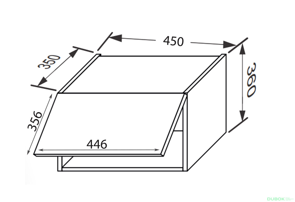 Obrázek 2 - Vrchní 45V/360 1dveřový plynový zvedák Millenium