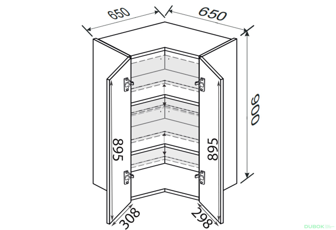 Obrázek 2 - Vrchní roh V 90°/900 2dv Millenium