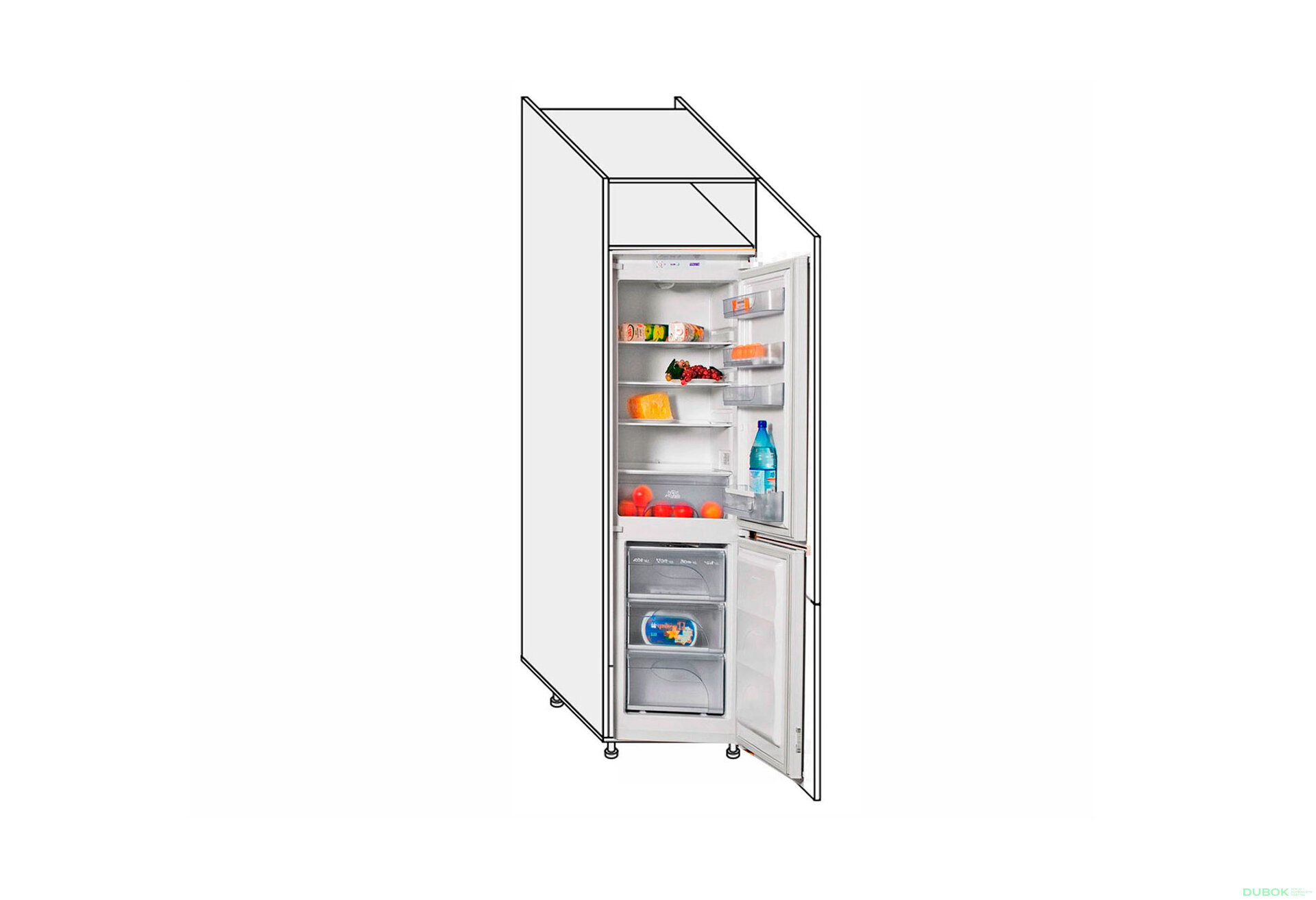 Obrázek 1 - Skříňka 60PХ/2140 lednice pravá Millenium