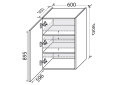 Obrázek 2 - Vrchní 60V/900 1dveře Pro Blum vlevo Millenium Premium
