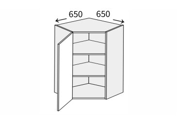 Obrázek Vrchní roh V 45°/720 1dveře Pro Blum levý