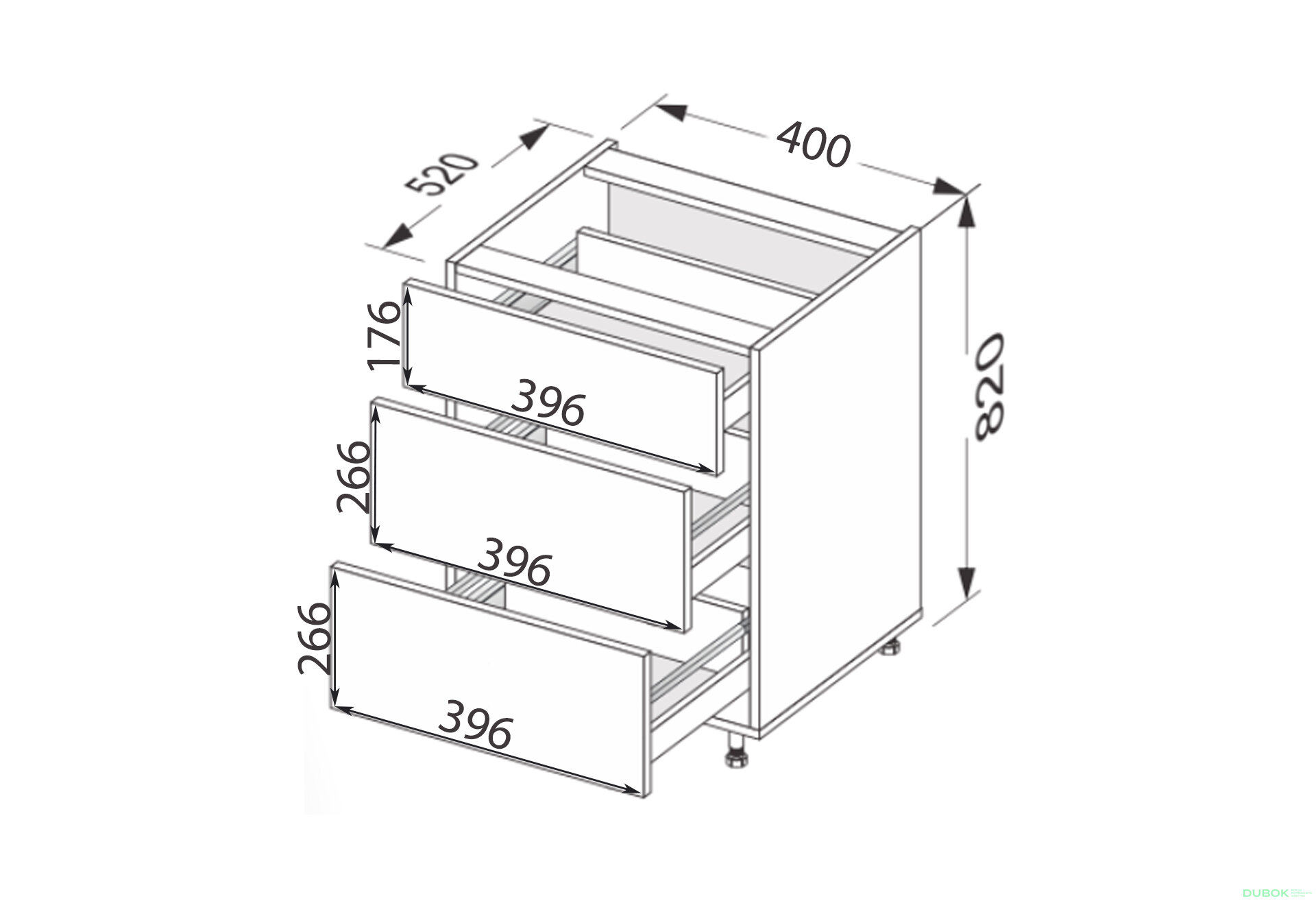 Obrázek 2 - Dno 40N3ŠX/820 Pro Hettich Millenium Premium