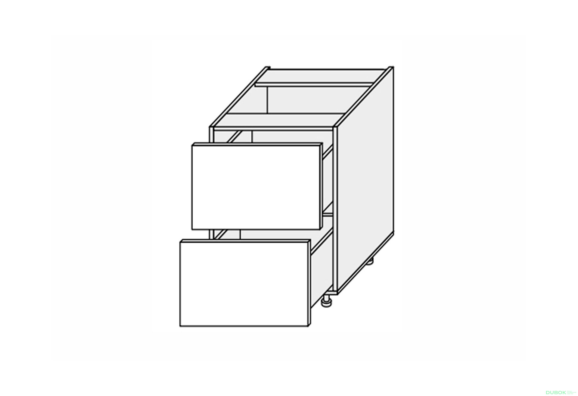 Obrázek 1 - Spodní skříň 60N2ŠH/820 Pro Hettich Millenium Premium