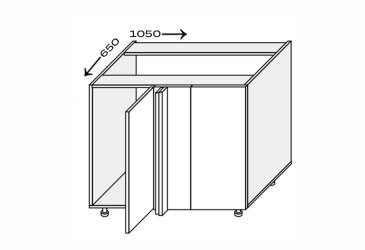 Obrázek Spodní rohová skříň H 90°/820 1dveřová Pro Blum levá