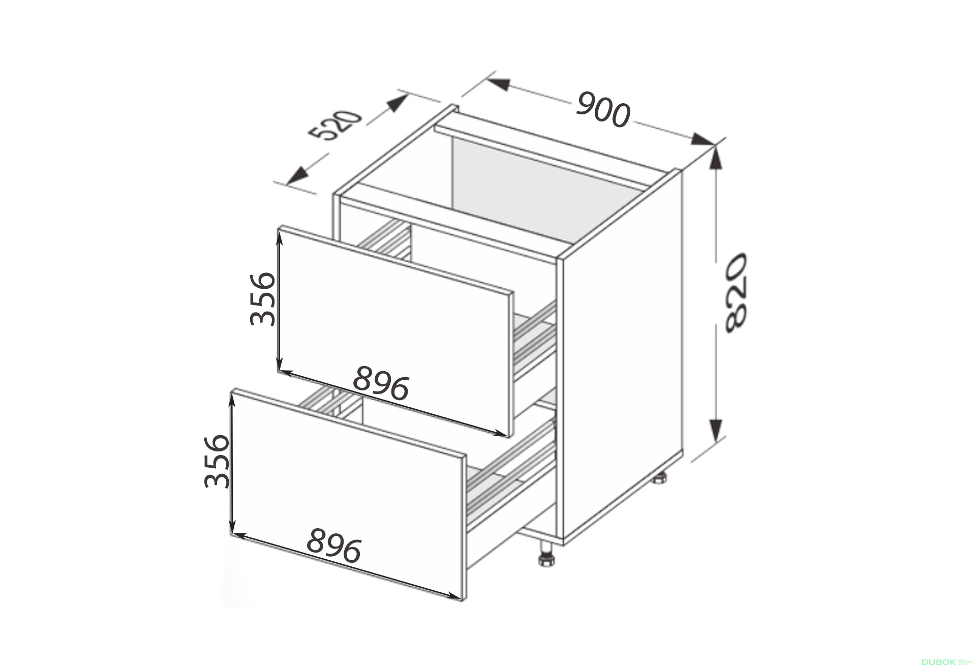Obrázek 2 - Dno 90N2ŠX/820 Pro Hettich Millenium Premium