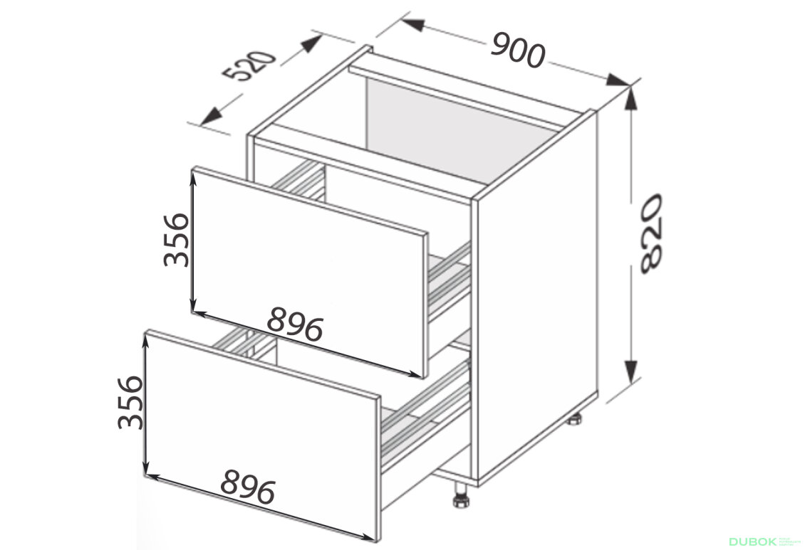 Obrázek 2 - Dno 90N2ŠX/820 Pro Hettich Millenium Premium