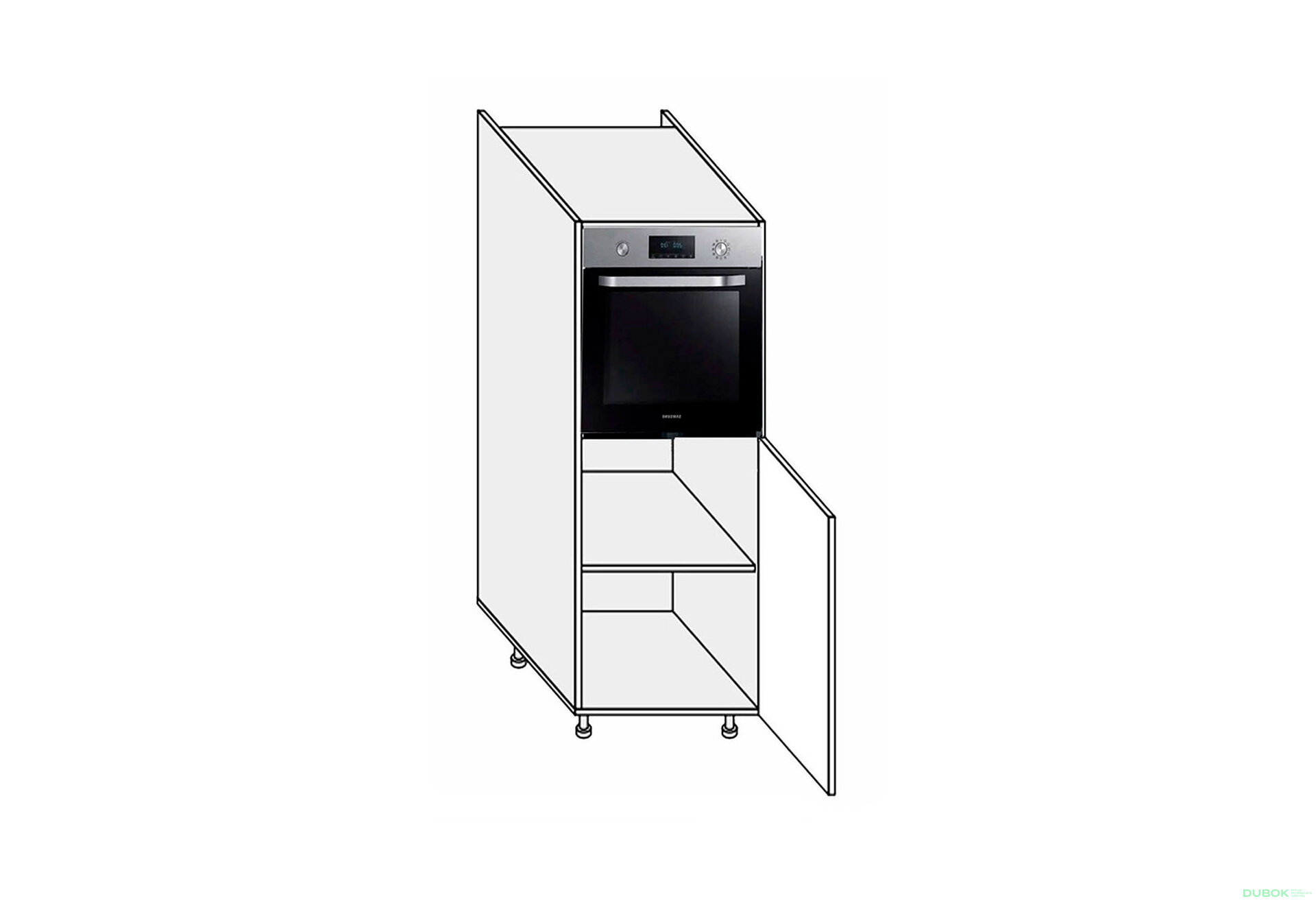 Obrázek 1 - Skříňka 60PД/1420 trouba Pro Blum pravá Millenium Premium
