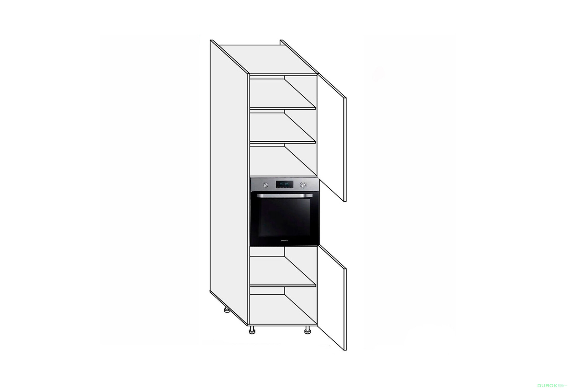 Obrázek 1 - Předsíň 60PD/2320 trouba Pro Blum pravá Millenium Premium