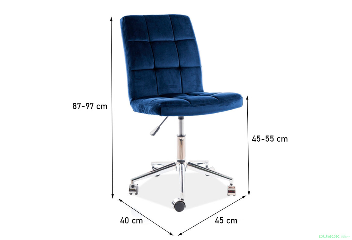 Obrázek 3 - Otočné křeslo Q-020 Velvet, tmavě modrá Bluvel 86