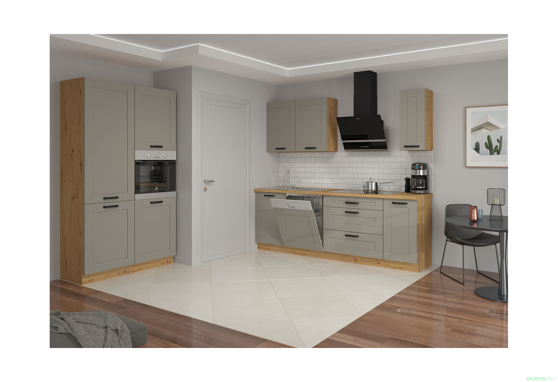 Obrázek 1 - Kuchyňská sestava 1.2+2.4 m Luna artisan / clay grey