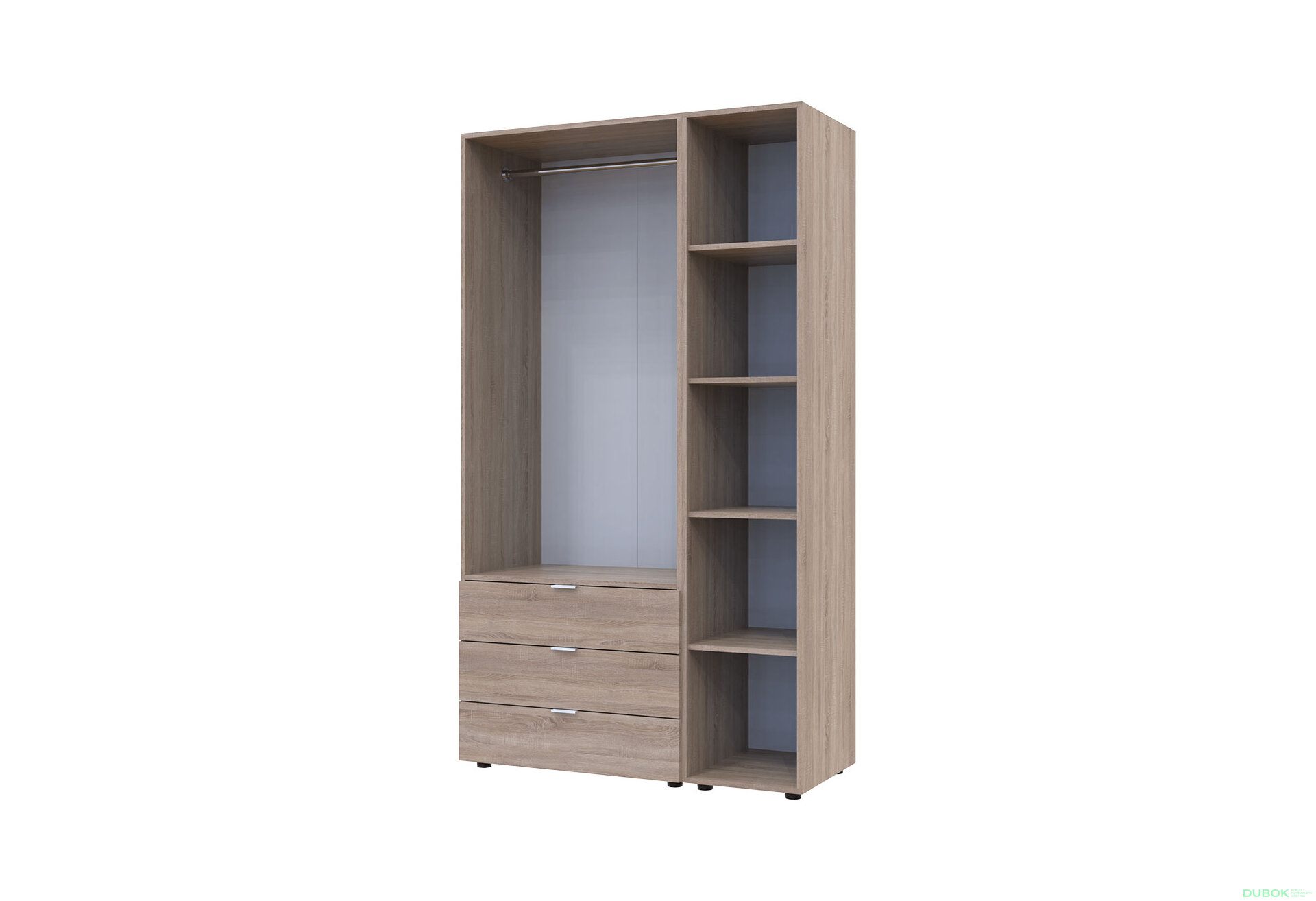 Obrázek 4 - Skříň dvoudveřová s regálem Gelar 115.7 cm Dub sonoma