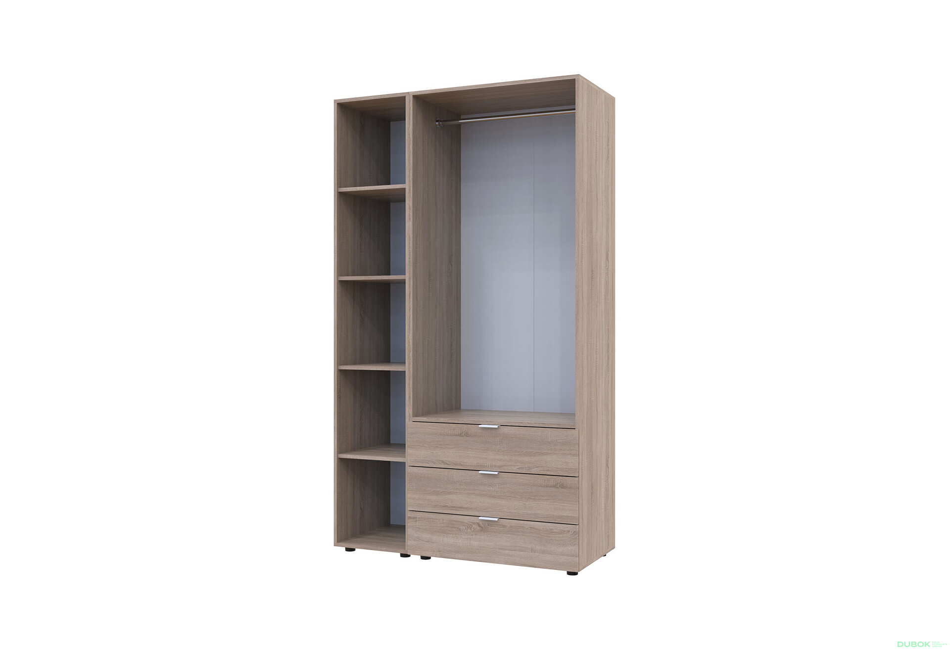 Obrázek 3 - Skříň dvoudveřová s regálem Gelar 115.7 cm Dub sonoma