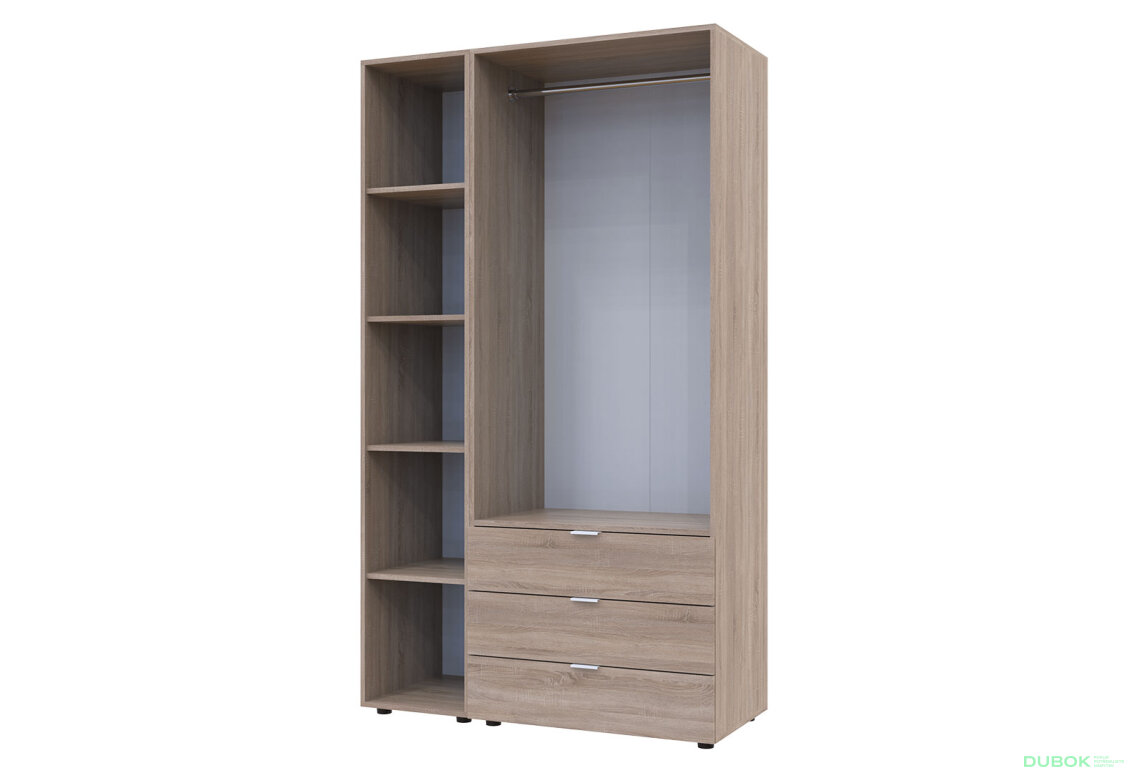 Obrázek 3 - Skříň dvoudveřová s regálem Gelar 115.7 cm Dub sonoma
