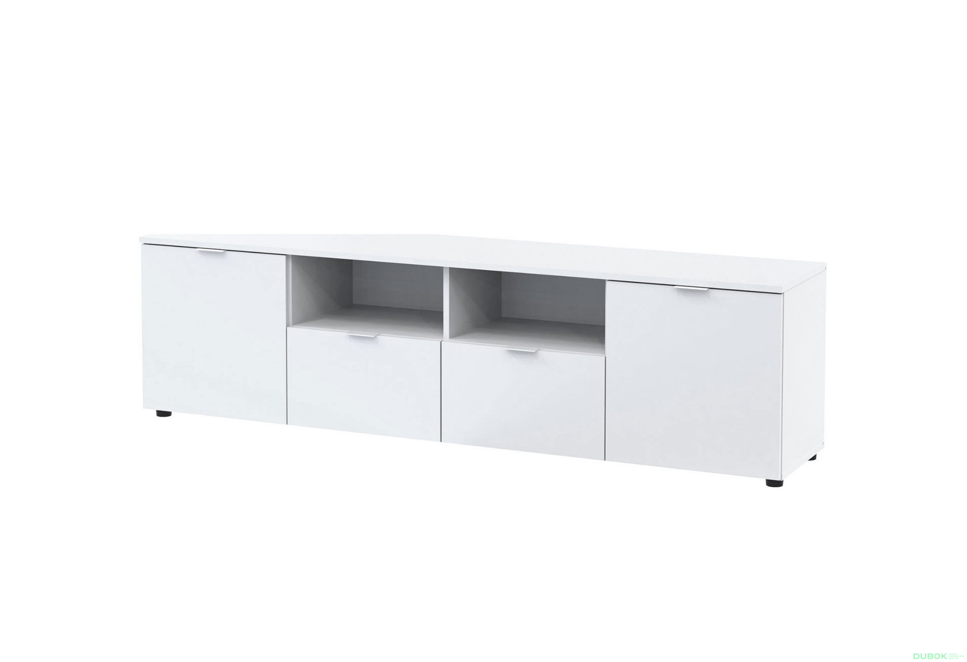Obrázek 1 - TV stolek s dvířky a zásuvkami Ron 4 180 cm Bílý Vystavený kus