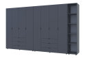 Obrázek 2 - Skříň osmidveřová s regálem Gelar 348.2 cm Grafit