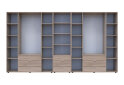 Obrázek 5 - Skříň osmidveřová s regálem se zásuvkami Gelar 370 cm dub sonoma
