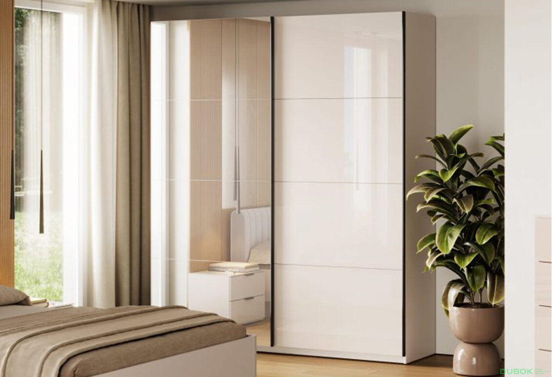 Obrázek 2 - Skříň s posuvnými dveřmi 2.0х2.4m (Dveře kašmírový lesk/Zrcadlo) Lori