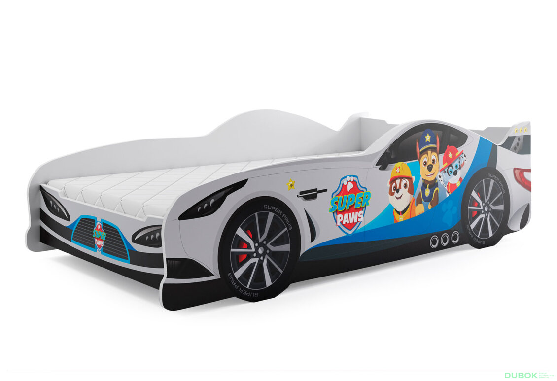 Postel pro děti Cars 80x160 s roštem Tlapková patrola
