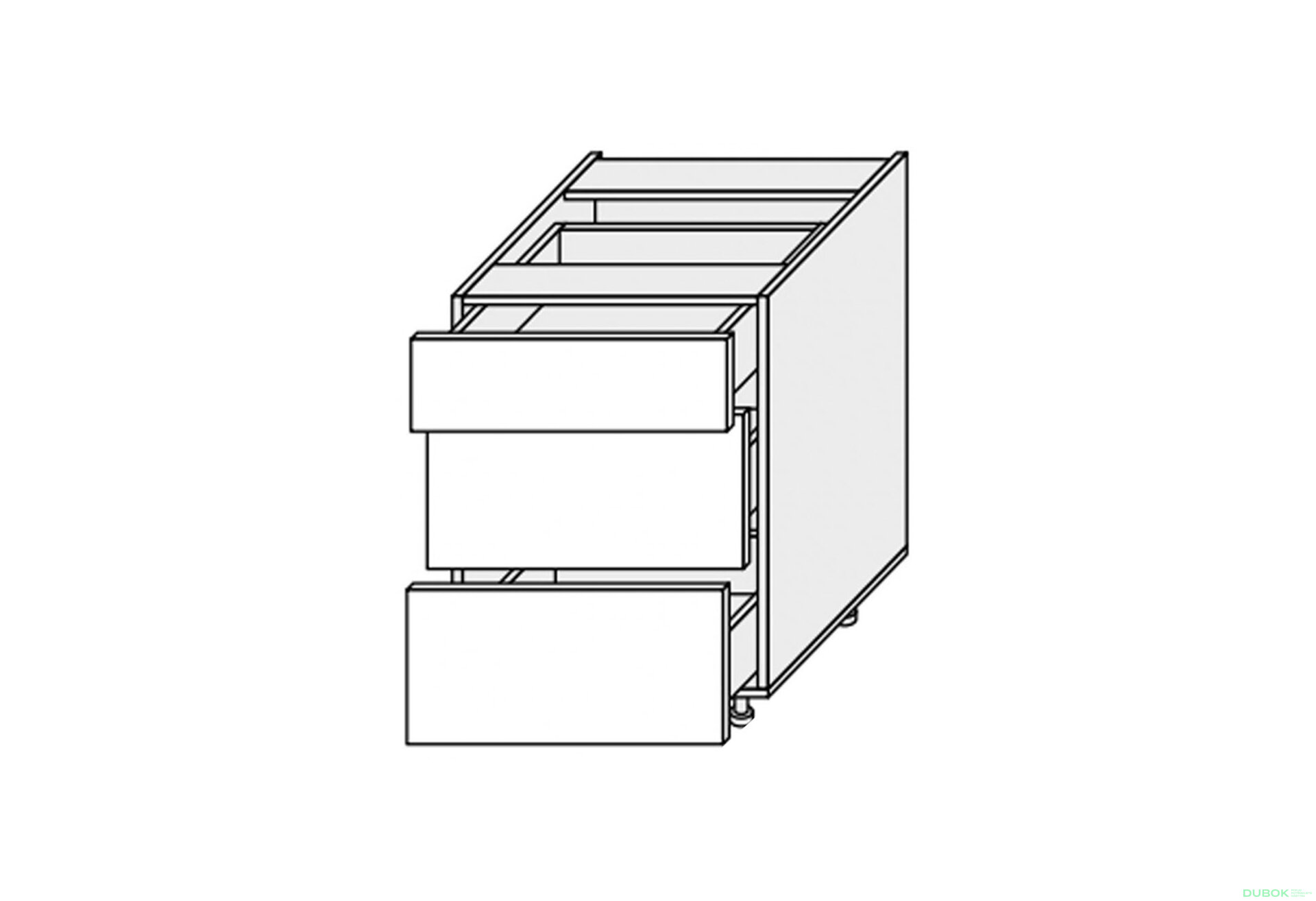 Obrázek 2 - Spodní skříňka 50N3ŠX/820 Pro Hettich Millenium Premium