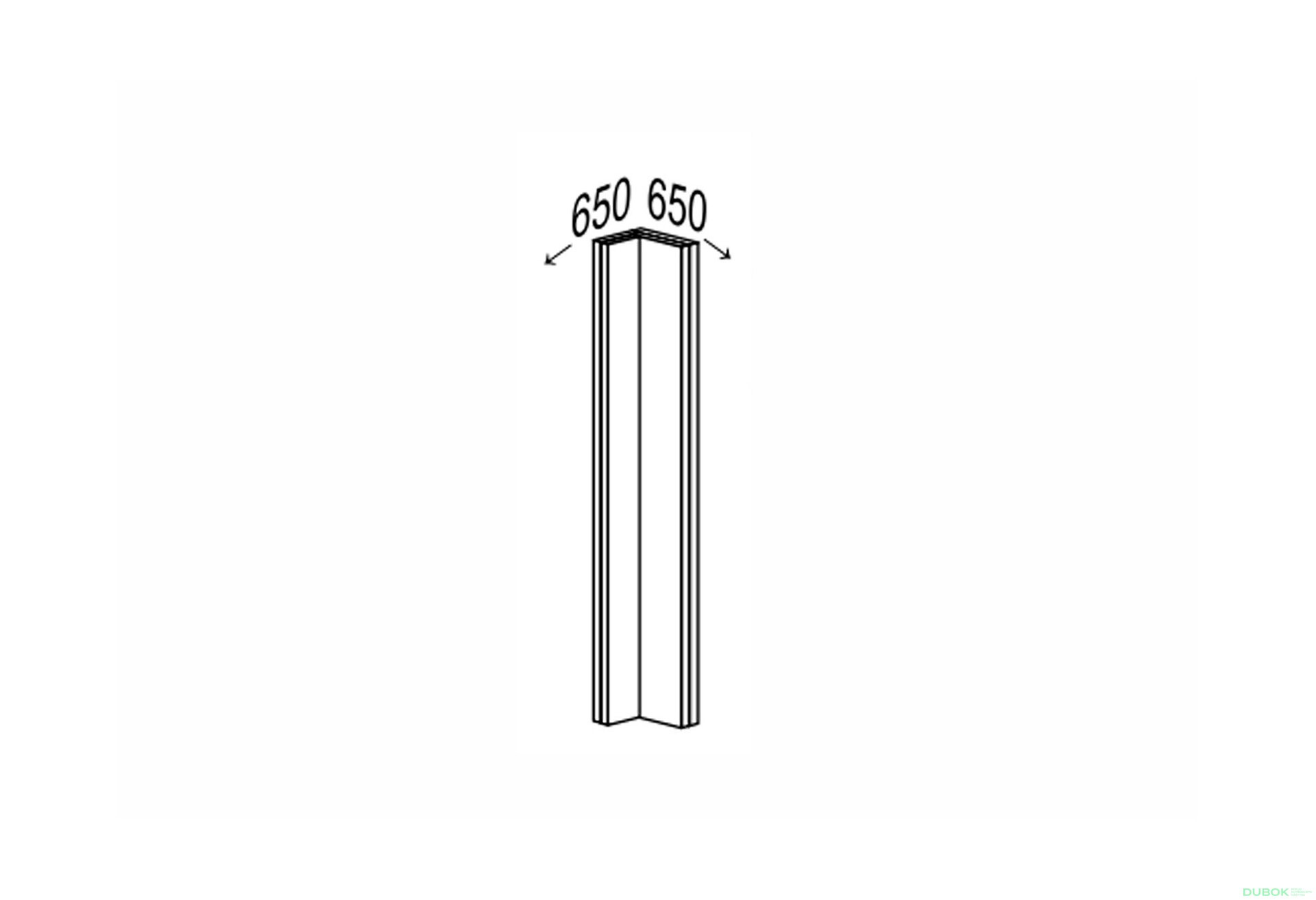 Obrázek 1 - Spodní roh N 90°/820 klamání Mary