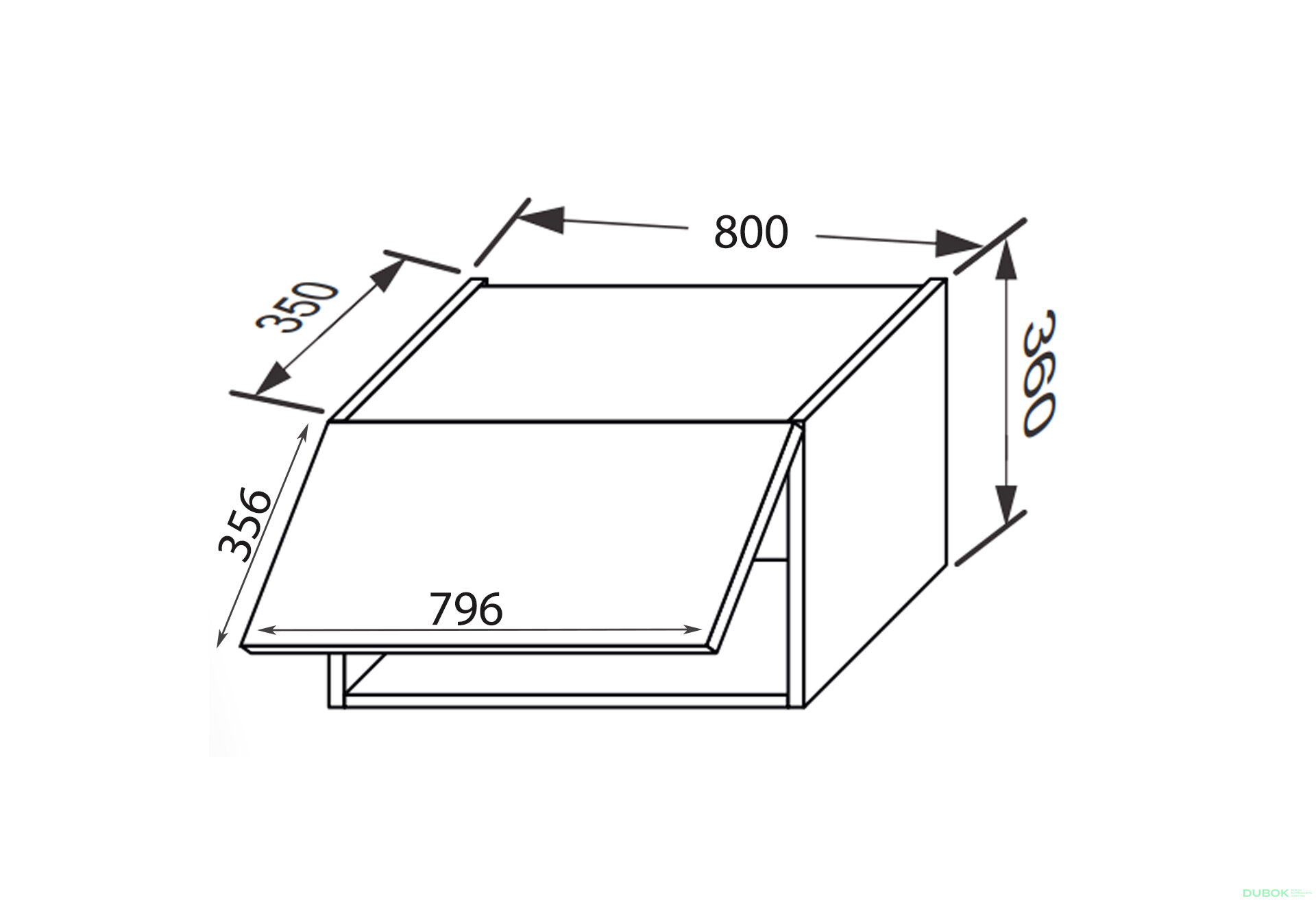 Obrázek 2 - Horní skříňka 80V/360 1dveře Aventos Pro Blum Mary
