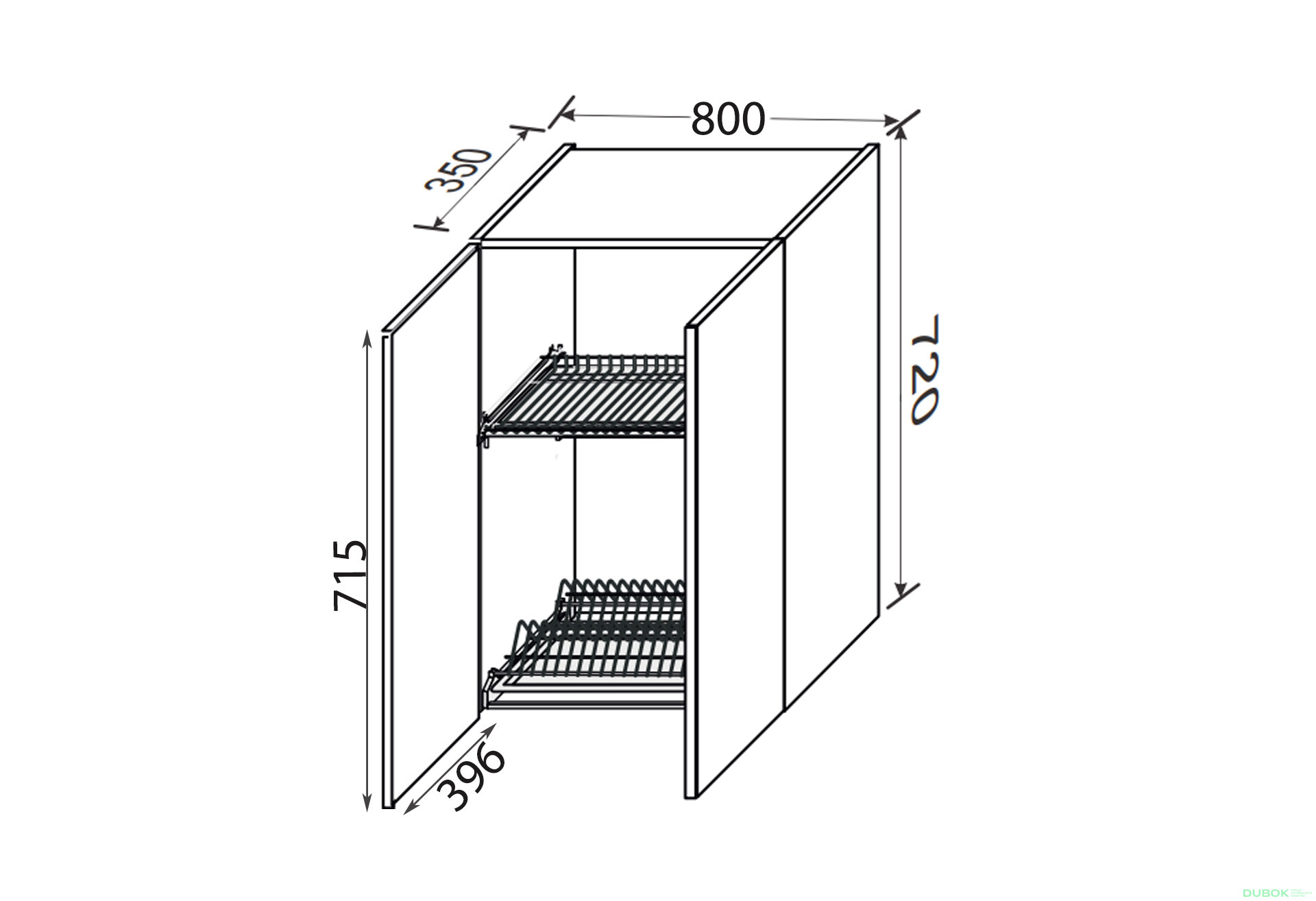 Obrázek 2 - Vrchní 80VS/720 2dv sušička Pro Blum+GTV Mary