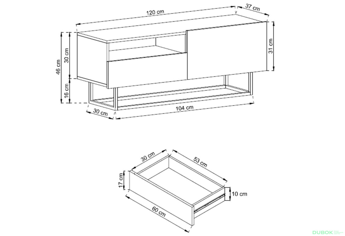 Obrázek 3 - TV stolek ERTVSZ120 bílý + Rám Enjoy