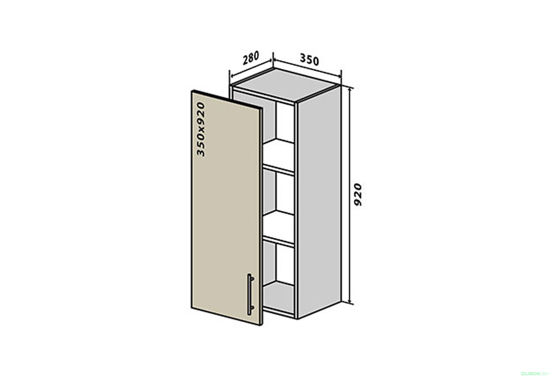 Obrázek 1 - V31 Skříňka 1D 35 Rhodos