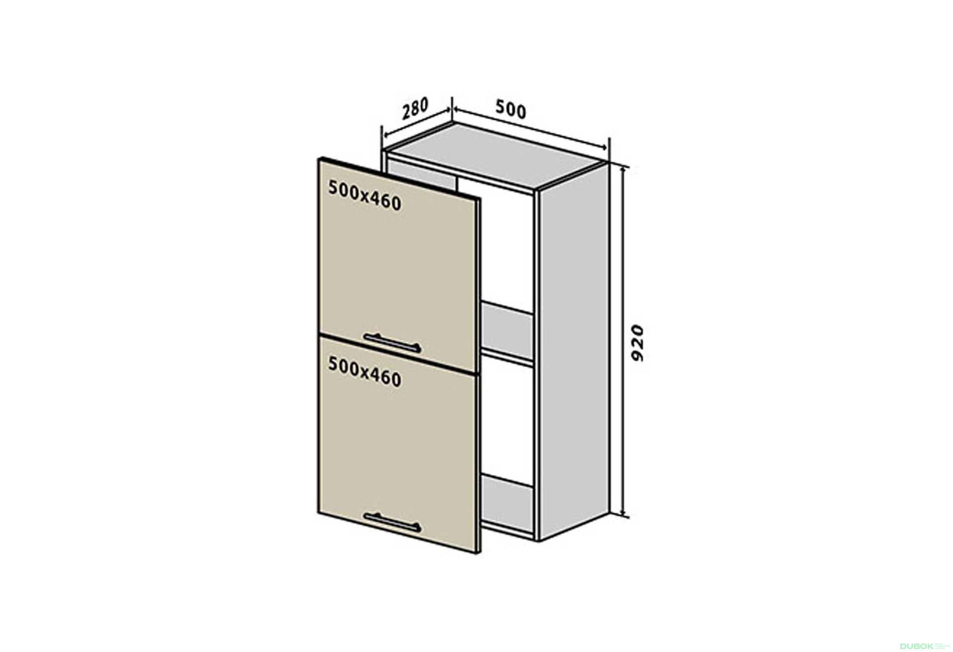 Obrázek 1 - V59 Skříňka 2D 50 Rhodos
