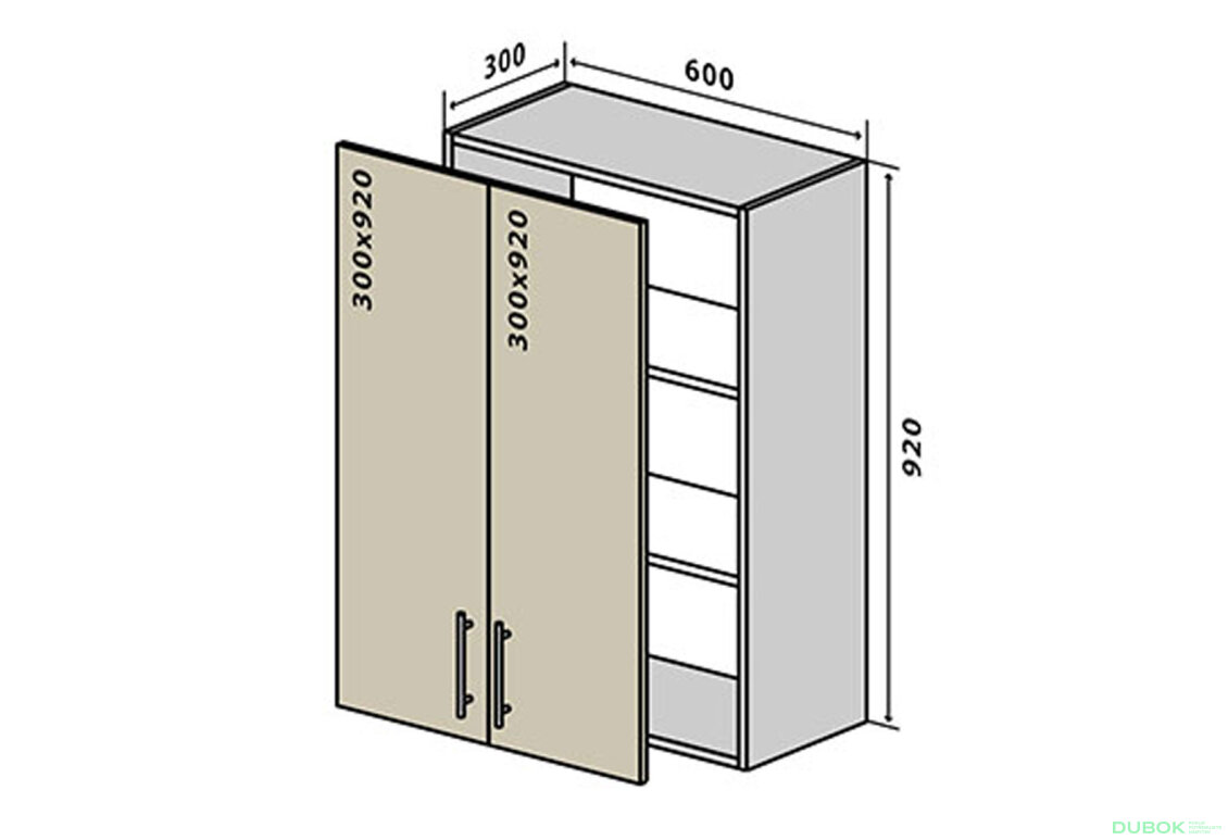 V46 Skříňka 2D 60 Prajm Lux / Prime Luxe