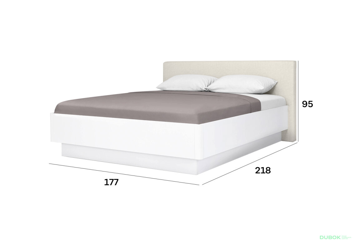 Obrázek 7 - Postel 160 výklopná s roštem, bílý lesk Mila
