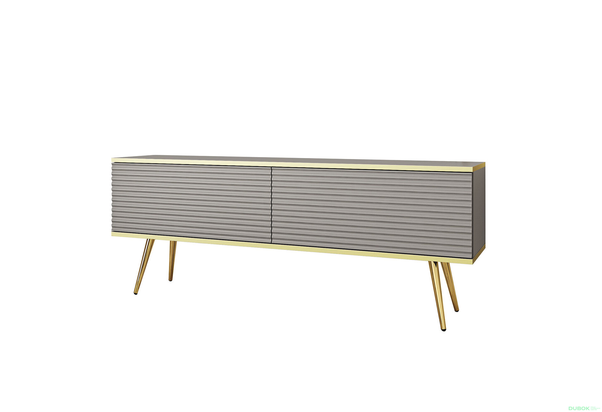 Obrázek 1 - TV stolek RTV 135 MDF šedý, zlaté nohy Oro