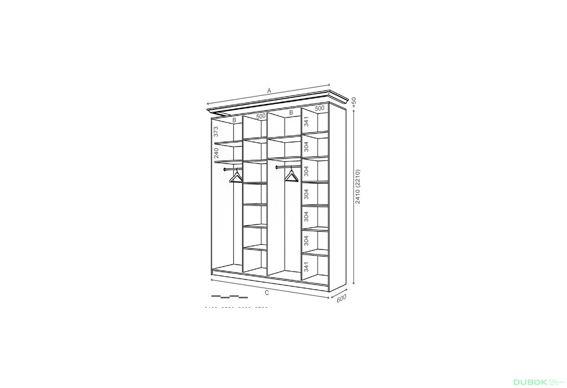 Obrázek 2 - Korpus 2630x600 Rim-Veneziano 4D 2,63 m