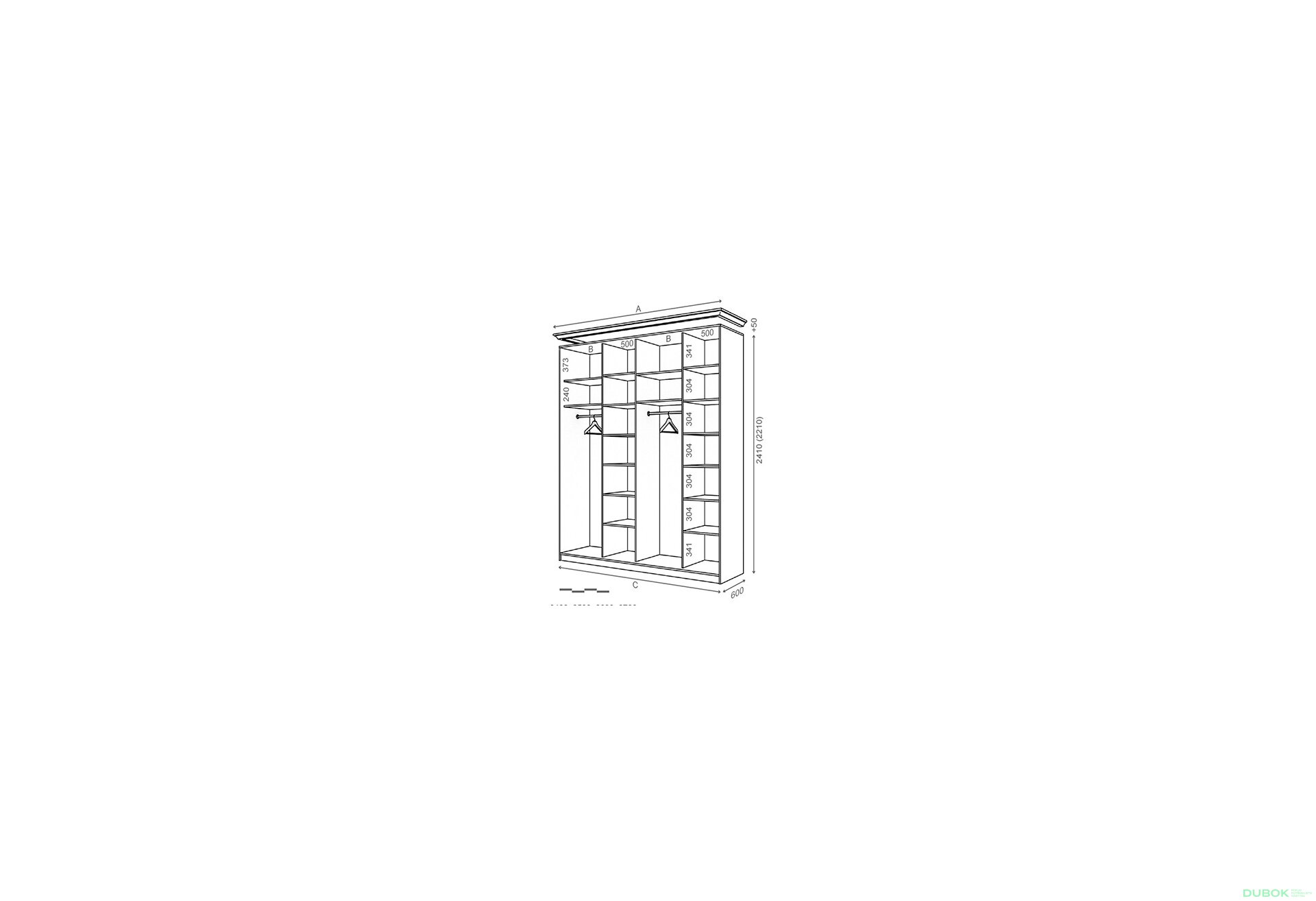 Obrázek 2 - Korpus 2400x600 Rim-Veneziano 4D 2,4 m