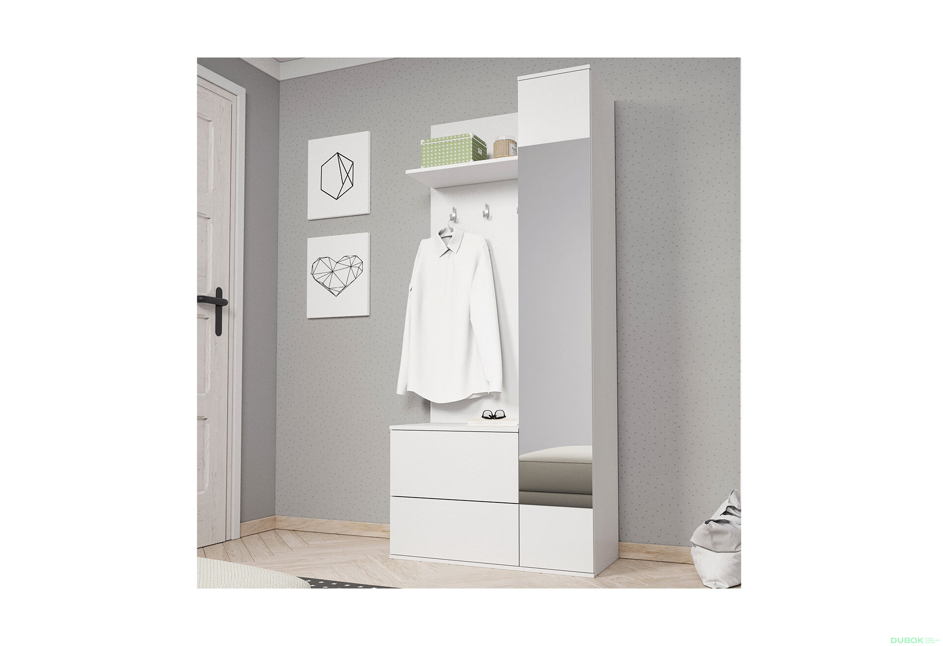 Obrázek 1 - Předsíňová sestava Green bílá