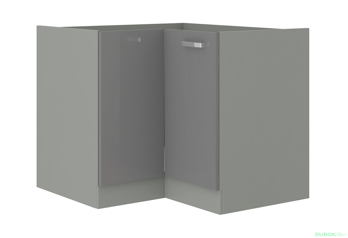 Obrázek 5129 - Kuchyňská sestava 1.9x1.7 m Grey šedý platinový / šedý lesk