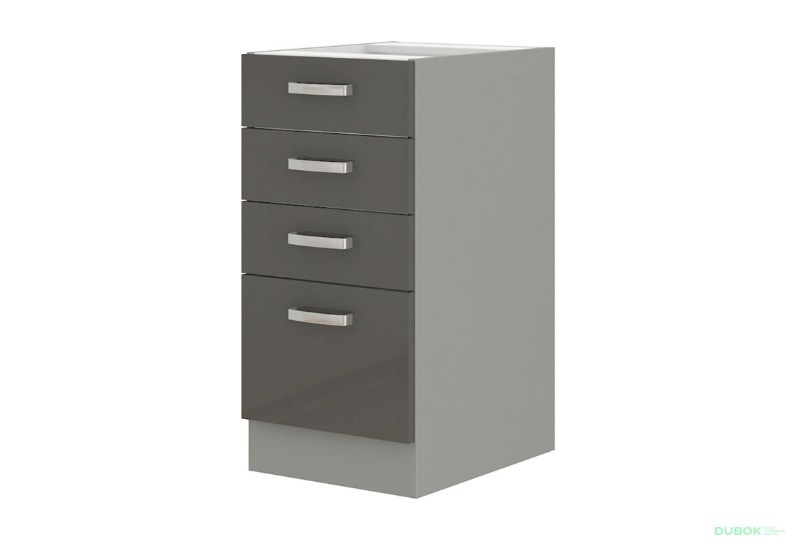 Obrázek 5145 - Kuchyňská sestava 2.6 m (I) Grey šedý platinový / šedý lesk